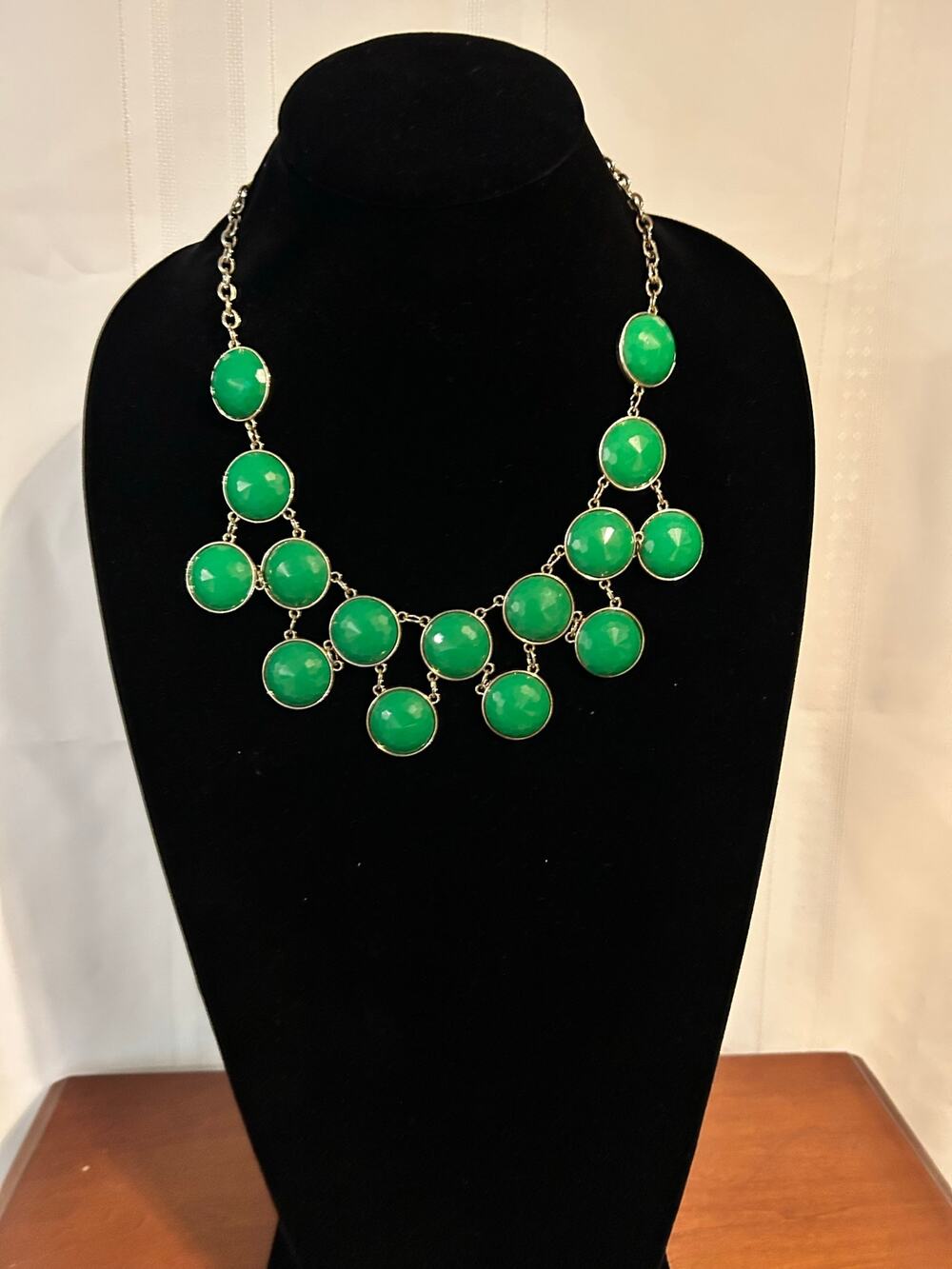 Green Gold Bubble Statement chunky necklace